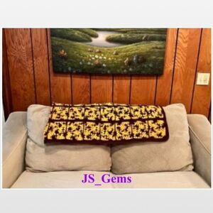 Vintage Hand Crochet Striped Heavier Home Blanket